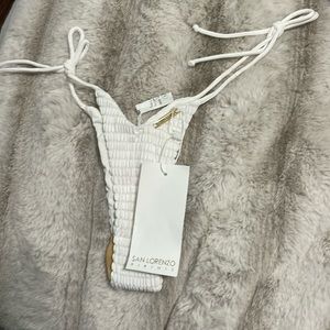 NWT San Lorenzo Mykonos Bleu Aster High Cut Side Tie Bikini Bottom xs